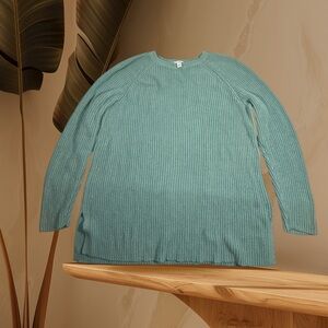 J Jill Women Shaker Knit Sweater Size M Tunic Seafoam Green Blue
Cotton Blend